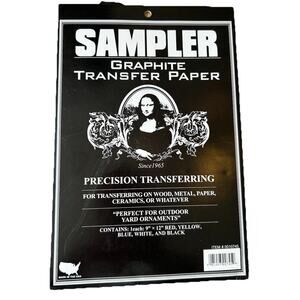 Mona Lisa SAMPLER Graphite Transfer Paper Red Blue Yellow White Black NEW Arts